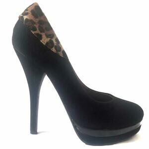 Shoedazzle | Primp Leopard Print Suede Heels
